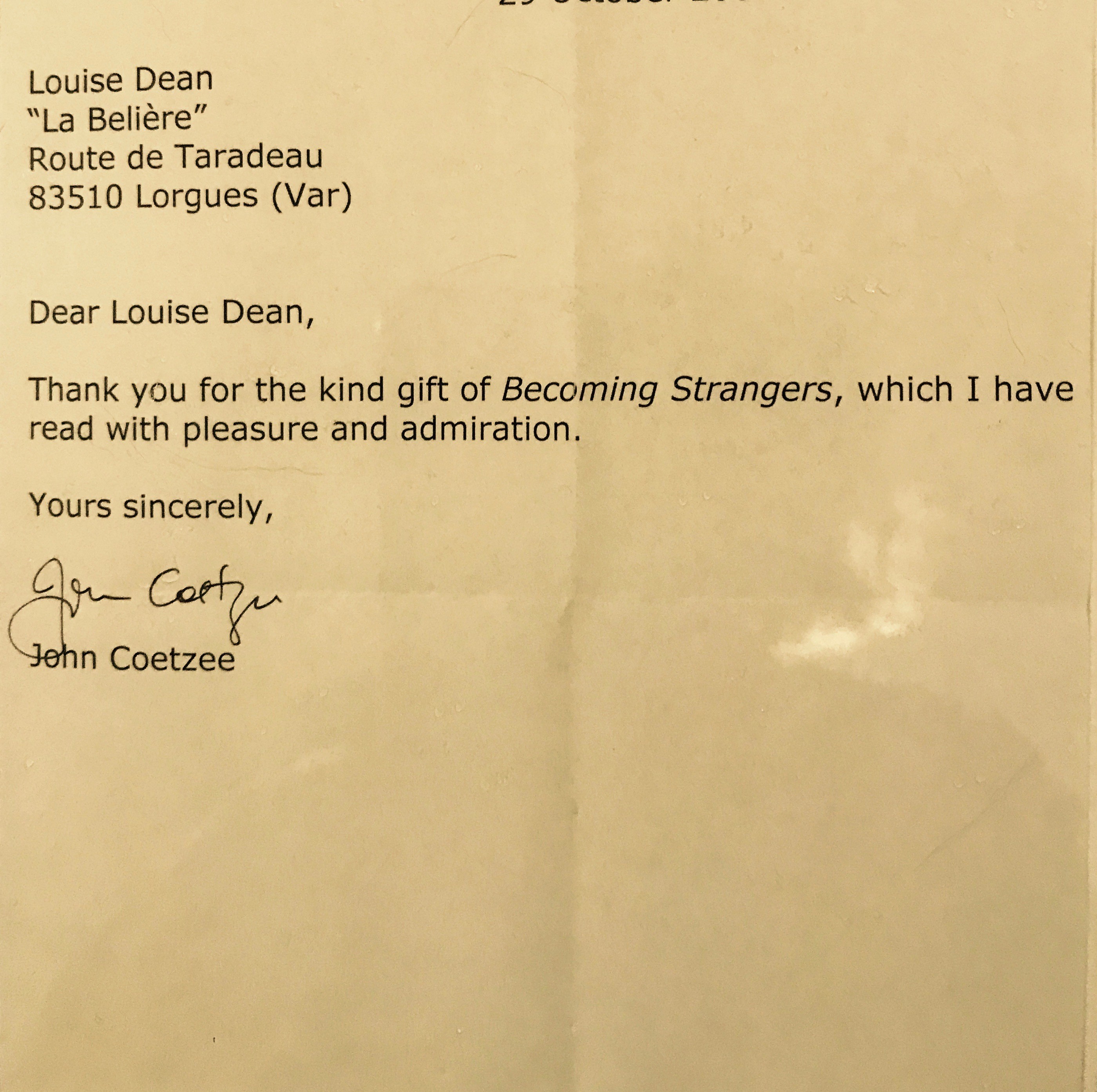 JM Coetzee writing course