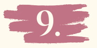 Graphic of the number 9 against a rose-pink scribbled background.