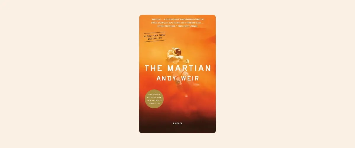 Cover of the book The Martian by Andy Weir.