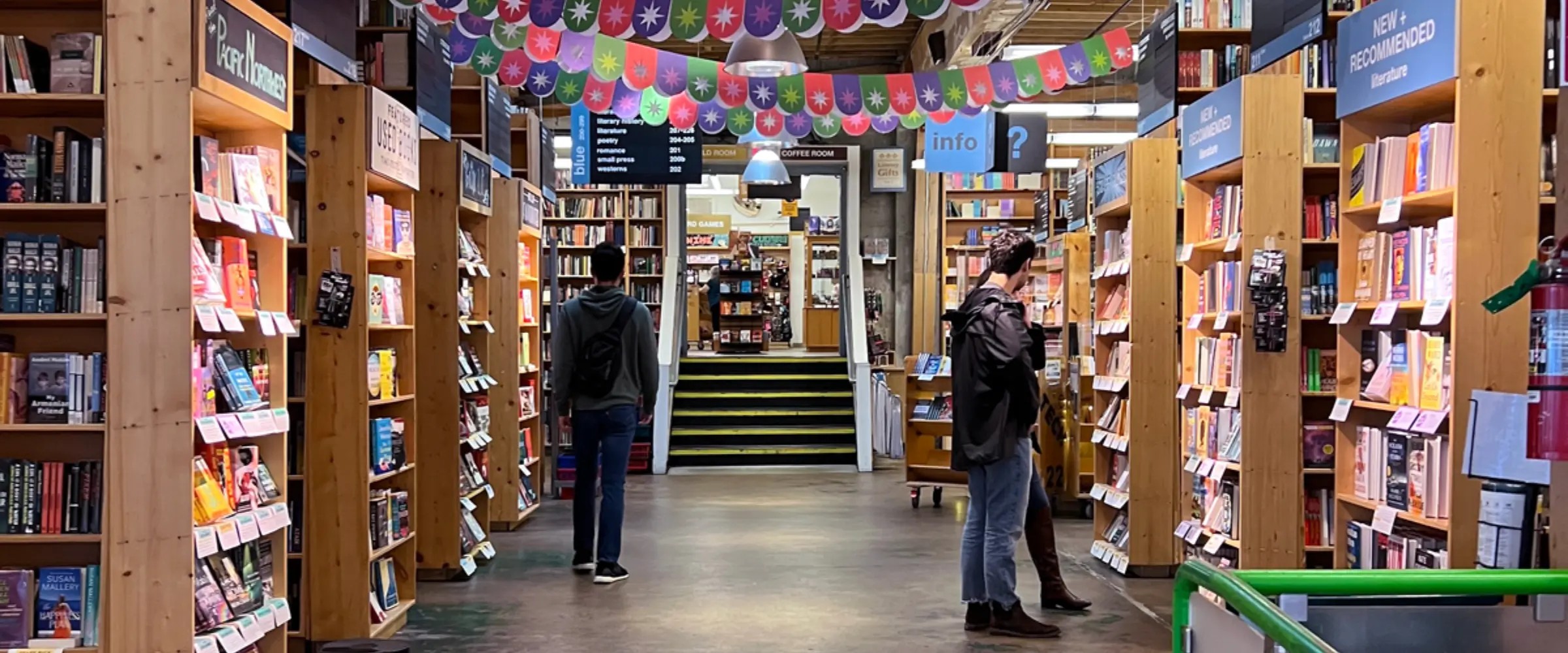 Interior of Powell's Books, Oregon.