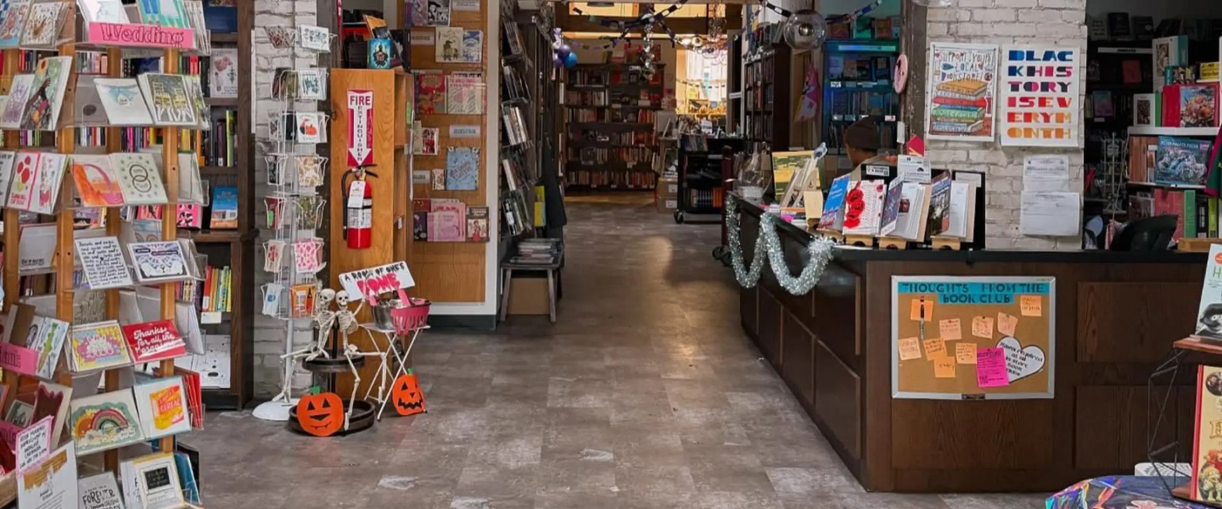 Interior of A Room of One's Own bookstore in Wisconsin.